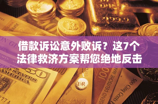 武汉借款诉讼意外败诉？这7个法律救济方案帮您绝地反击！